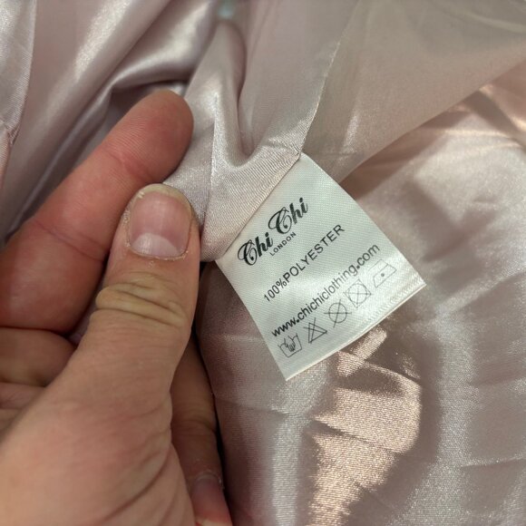 Chi Chi London Women's Cream and Pink Formal Prom Cocktail Dress sz 10 - Picture 6 of 13